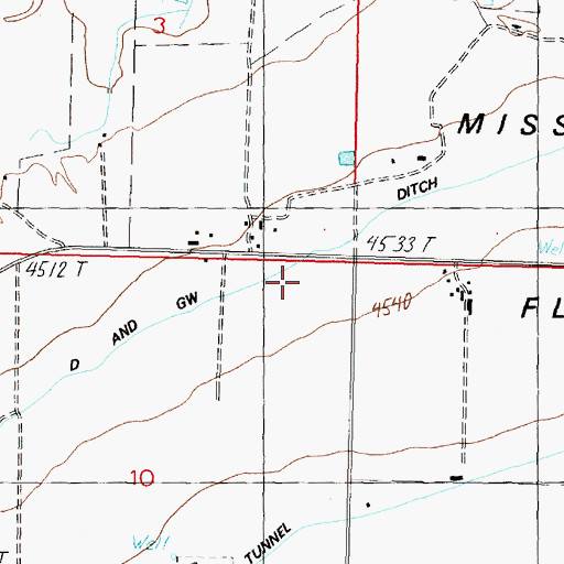 Topographic Map of D and GW Ditch, NV