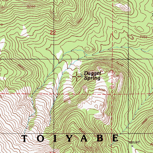 Topographic Map of Dagget Spring, NV