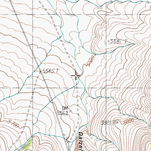 Topographic Map of Dalzell Canyon, NV