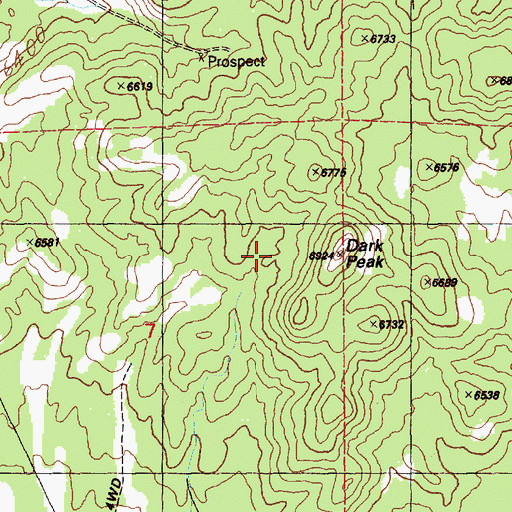 Topographic Map of Dark Peak, NV