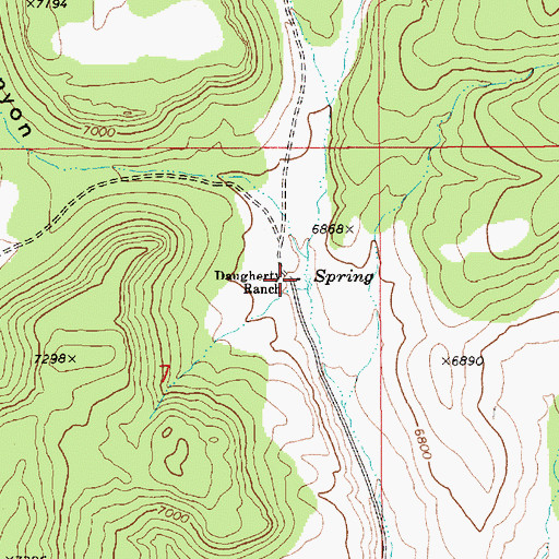 Topographic Map of Daugherty Ranch, NV