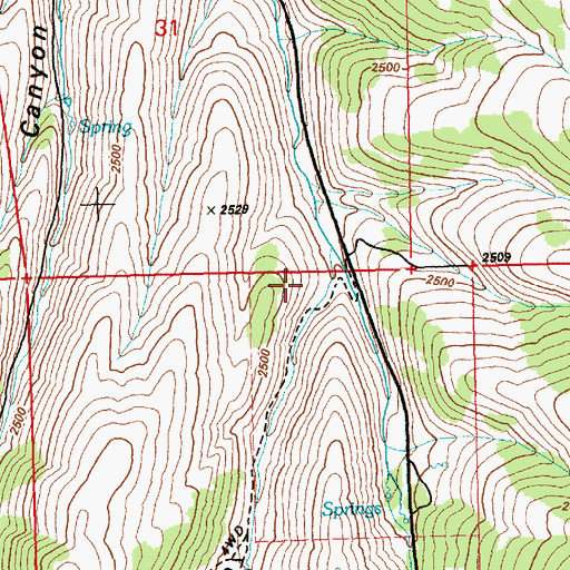 Topographic Map of Davis Canyon, NV