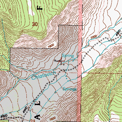 Topographic Map of Davis Creek, NV
