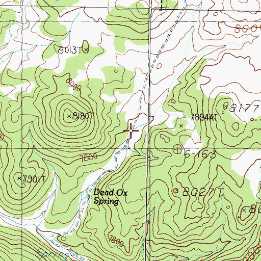 Topographic Map of Dead Ox Canyon, NV