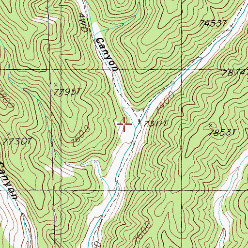 Topographic Map of Decathon Canyon, NV