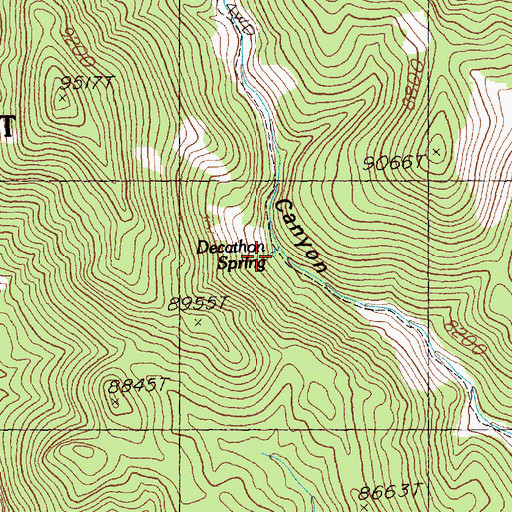 Topographic Map of Decathon Spring, NV