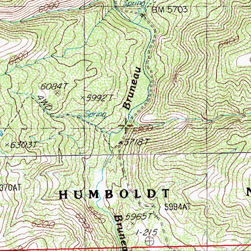 Topographic Map of Deer Creek, NV
