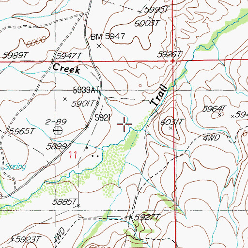 Topographic Map of Deer Creek, NV