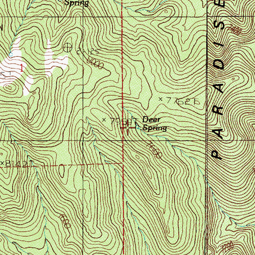 Topographic Map of Deer Spring, NV