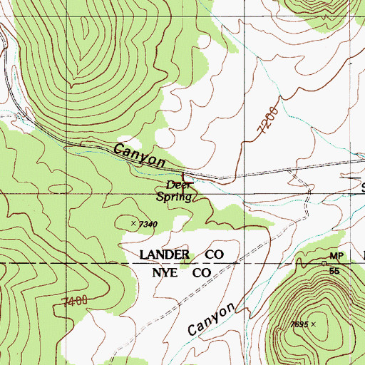 Topographic Map of Deer Spring, NV