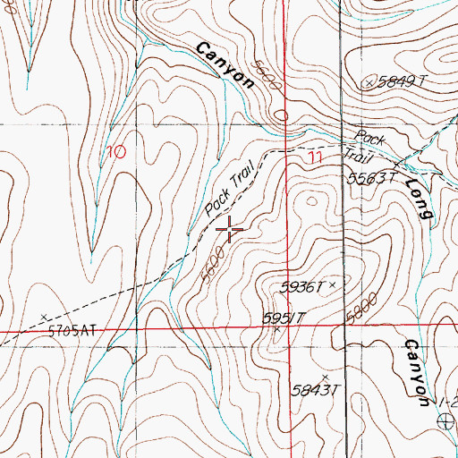 Topographic Map of Diamond Trail, NV