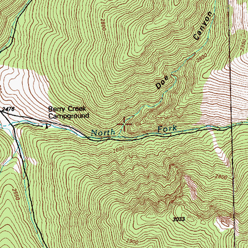 Topographic Map of Doe Canyon, NV