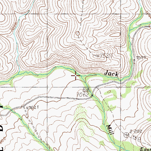 Topographic Map of Dorsey Creek, NV