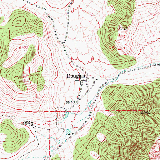 Topographic Map of Douglas, NV