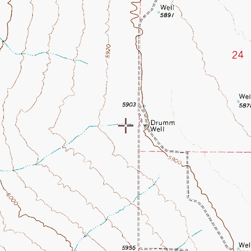 Topographic Map of Drumm Well, NV