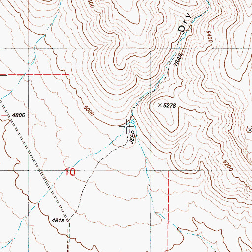 Topographic Map of Dry Canyon, NV