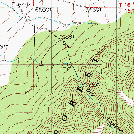 Topographic Map of Dry Canyon, NV