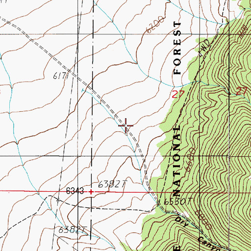 Topographic Map of Dry Canyon, NV