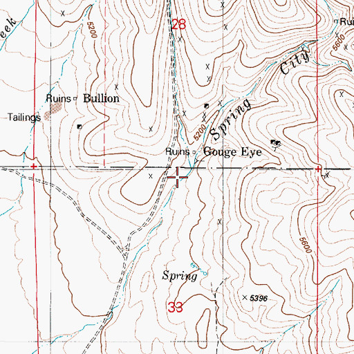 Topographic Map of Dry Creek, NV