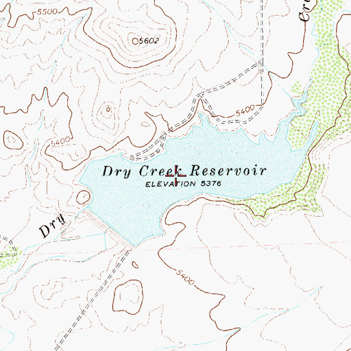 Topographic Map of Dry Creek Reservoir, NV
