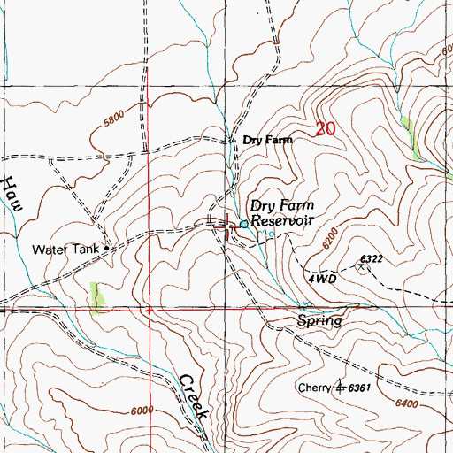 Topographic Map of Dry Farm Reservoir, NV