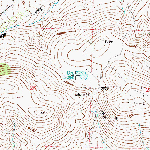 Topographic Map of Dry Lake, NV