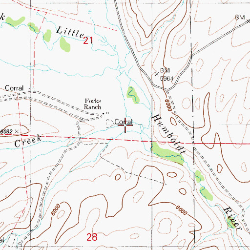 Topographic Map of Duck Creek, NV