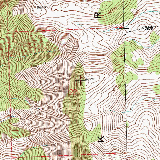 Topographic Map of Duck Creek Range, NV