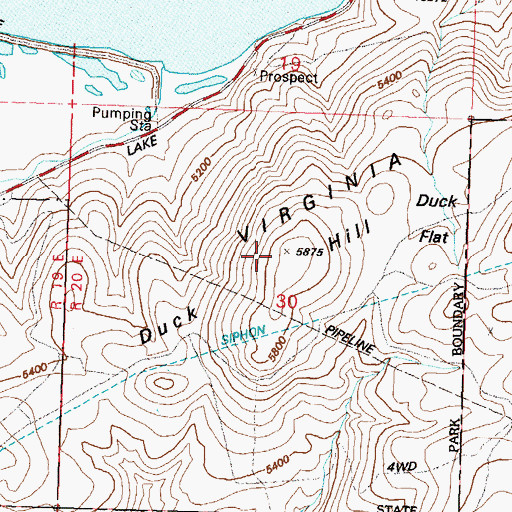 Topographic Map of Duck Hill, NV