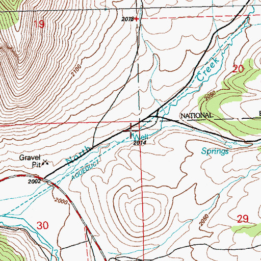 Topographic Map of East Creek, NV