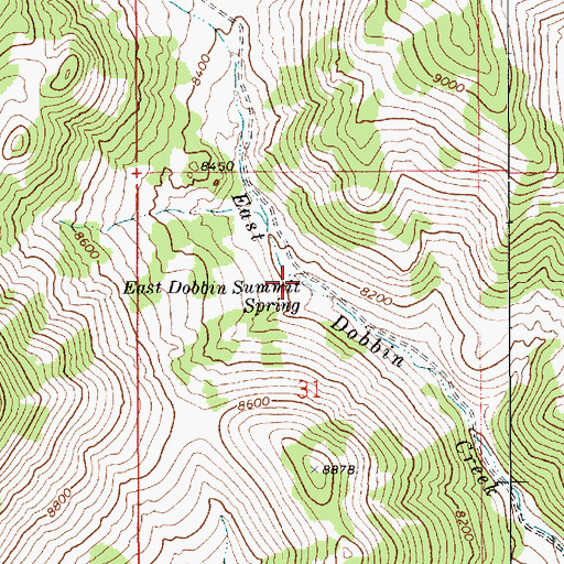 Topographic Map of East Dobbin Summit Spring, NV