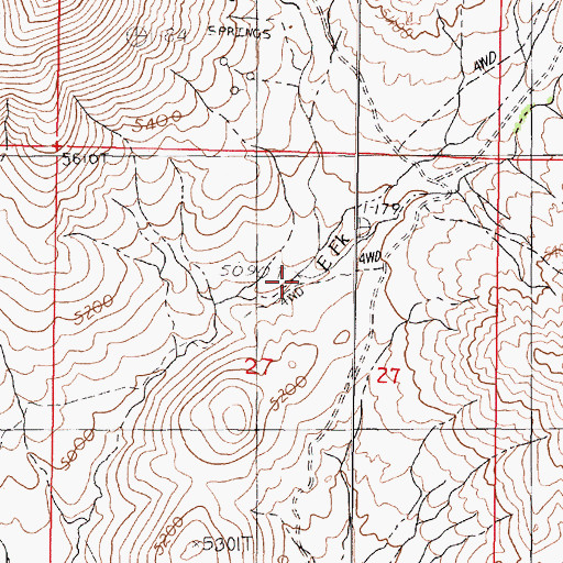 Topographic Map of East Fork Granite Creek, NV