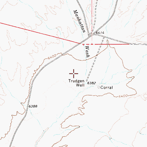 Topographic Map of East Manhattan Wash, NV