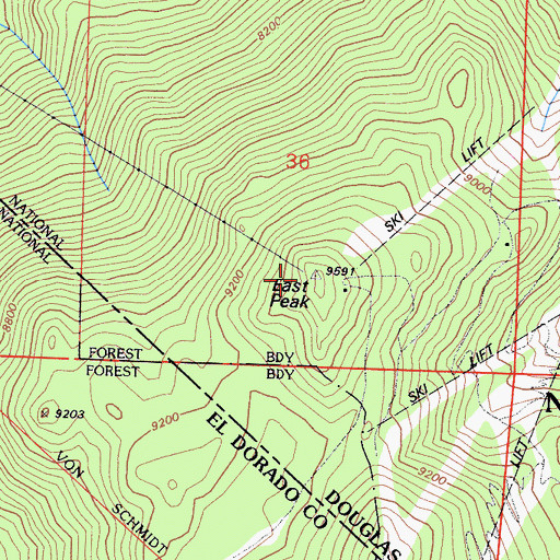 Topographic Map of East Peak, NV