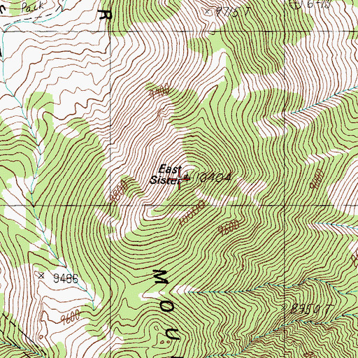 Topographic Map of East Sister, NV