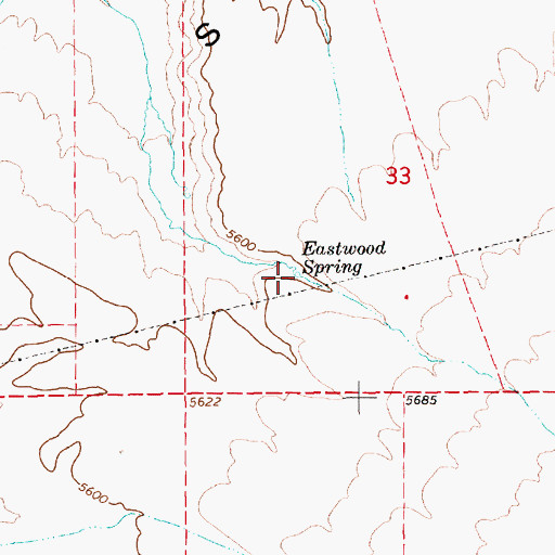 Topographic Map of Eastwood Spring, NV