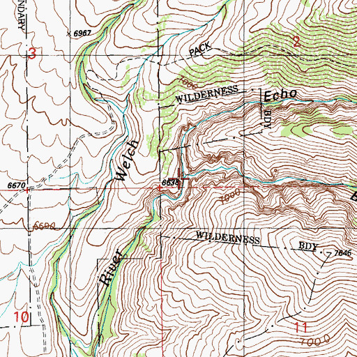 Topographic Map of Echo Canyon, NV