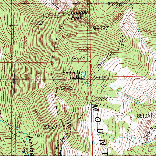 Topographic Map of Emerald Lake, NV