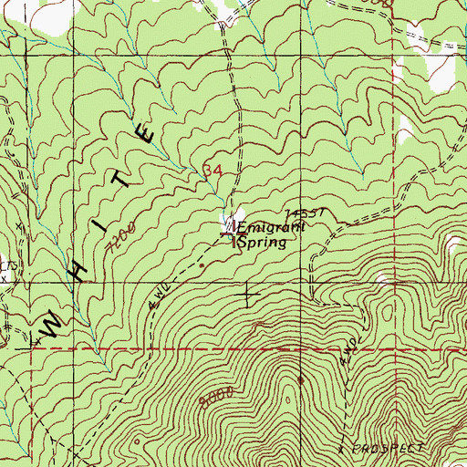 Topographic Map of Emigrant Spring, NV