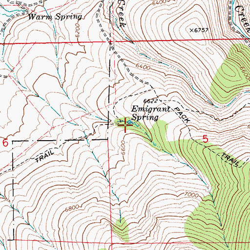 Topographic Map of Emigrant Spring, NV