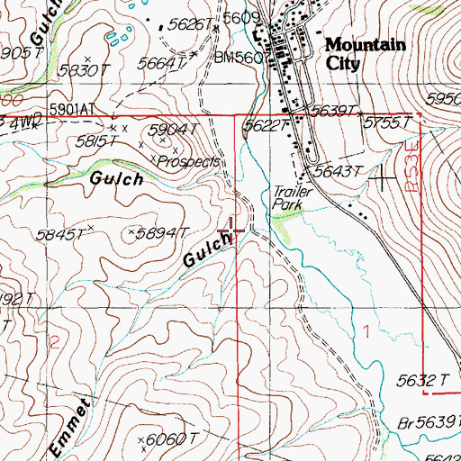 Topographic Map of Emmet Gulch, NV