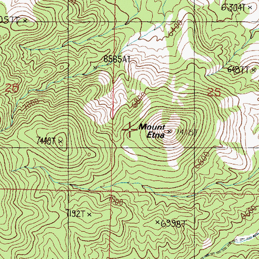 Topographic Map of Mount Etna, NV