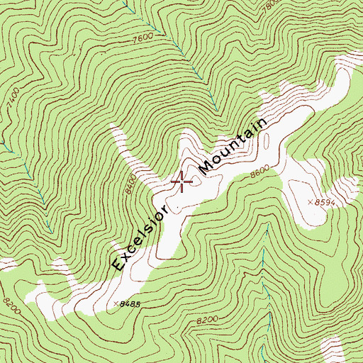 Topographic Map of Excelsior Mountain, NV