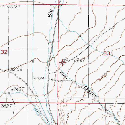Topographic Map of First Canyon, NV