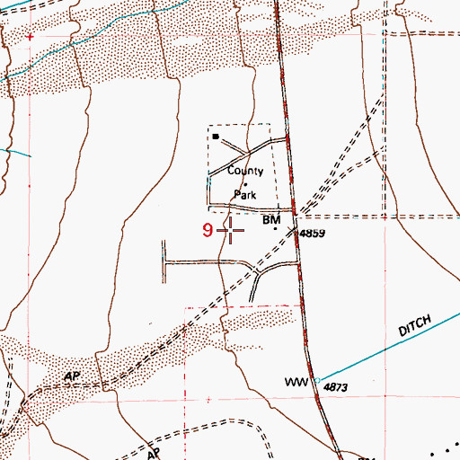 Topographic Map of Fish Lake Valley Community Hall, NV