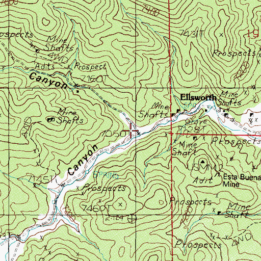 Topographic Map of Flagstaff Canyon, NV