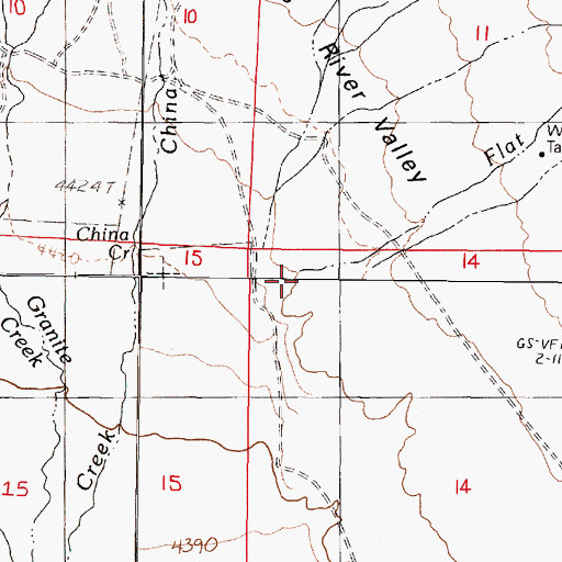 Topographic Map of Flat Creek, NV