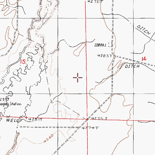 Topographic Map of Flat Creek, NV