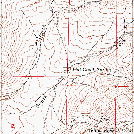 Topographic Map of Flat Creek Spring, NV