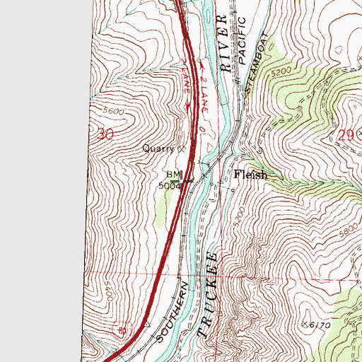 Topographic Map of Fleish, NV